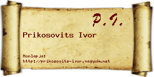 Prikosovits Ivor névjegykártya